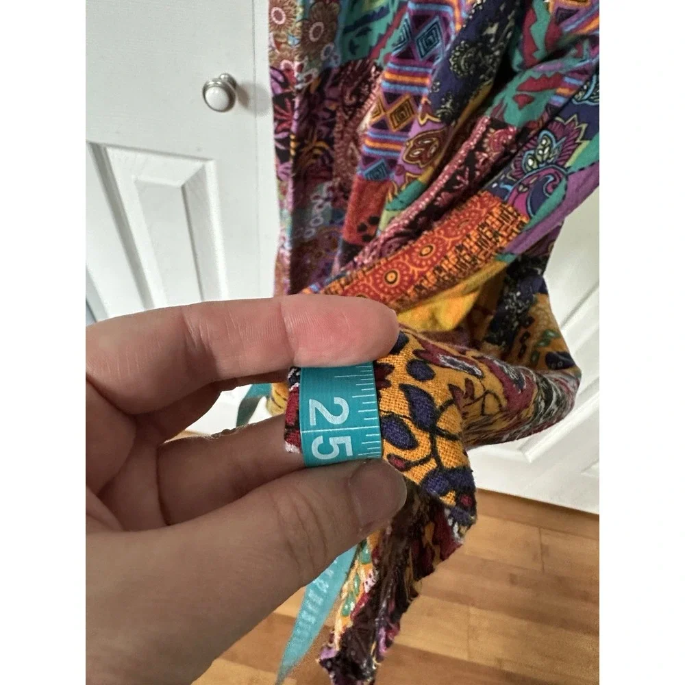 Boho Patchwork Jumpsuit Blue Red Paisley small Festival Overalls L